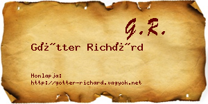 Götter Richárd névjegykártya
